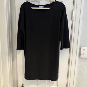 Leith Black Mini Dress // Boat Neck // 3/4 length Sleeve